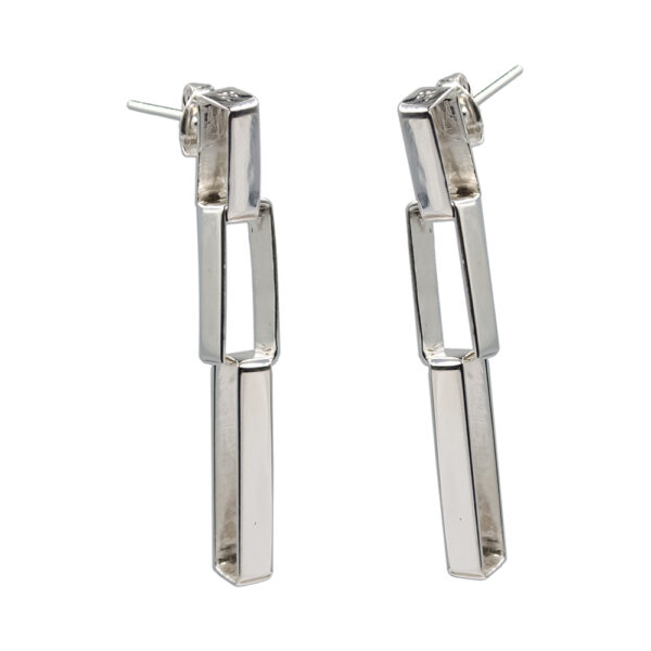 28512-ARETES_LARGOS_DE_RECTANGULOS_ESCARCHADOS_4_5 Boucles d’oreilles argent 925/1000 – 28512